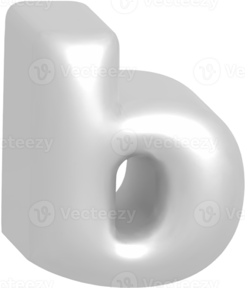 b metallic inflate balloon style alphabet png