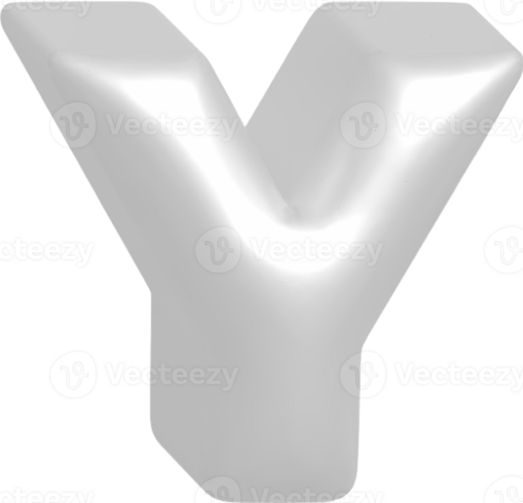 Y metallic inflate balloon style alphabet png