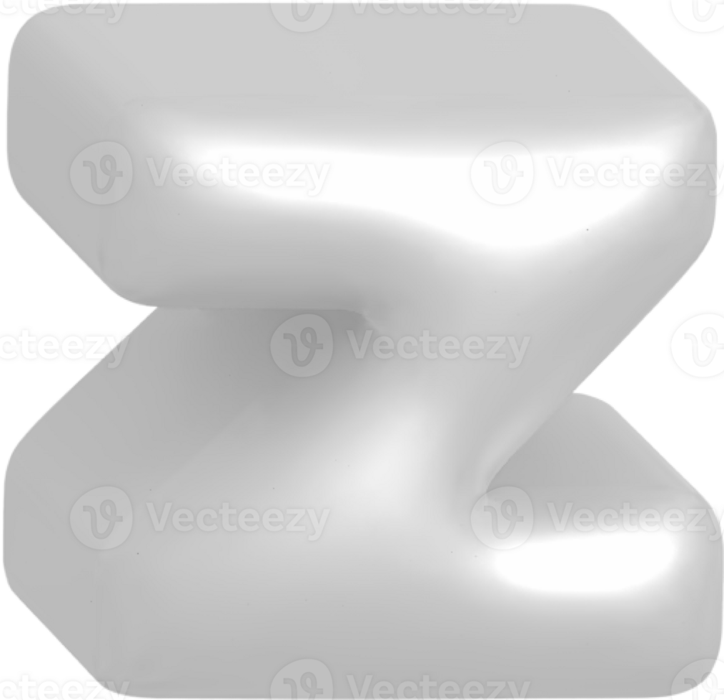 z metallic inflate balloon style alphabet png