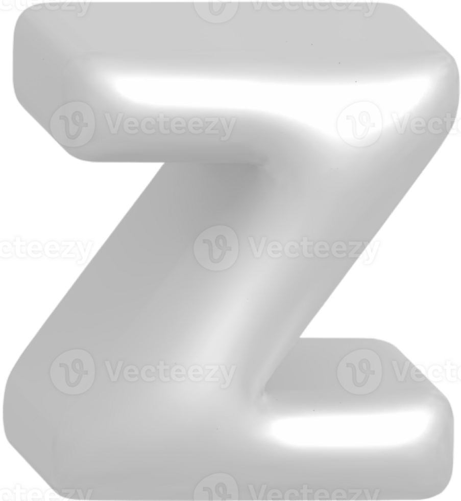Z metallic inflate balloon style alphabet png