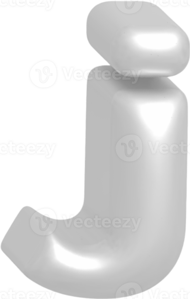 j metallic inflate balloon style alphabet png