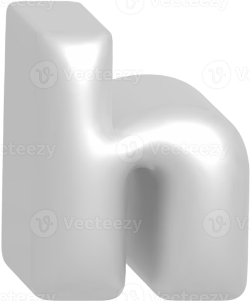 h metallic inflate balloon style alphabet png