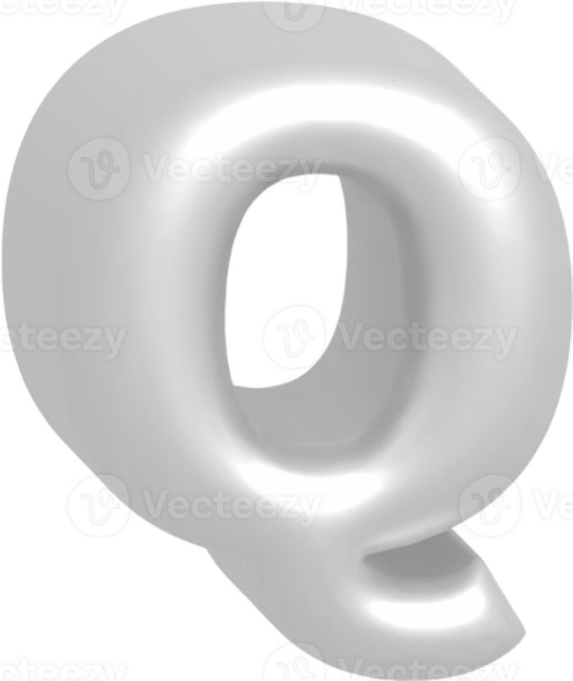 Q metallic inflate balloon style alphabet png