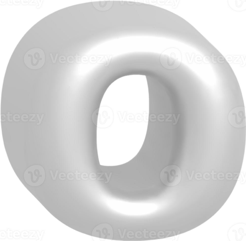O metallic inflate balloon style alphabet png