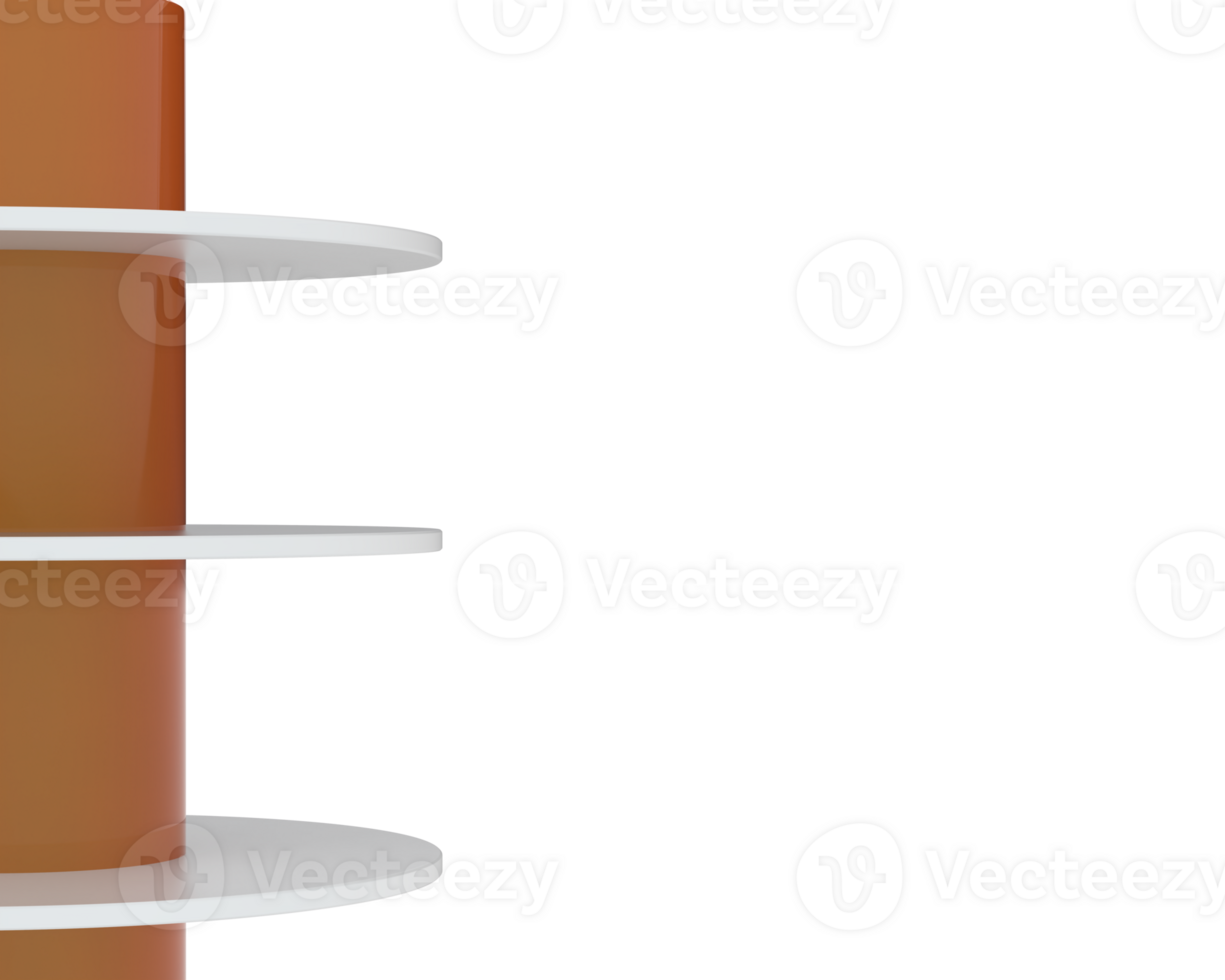 POS round display isolated on background. 3d rendering - illustration png