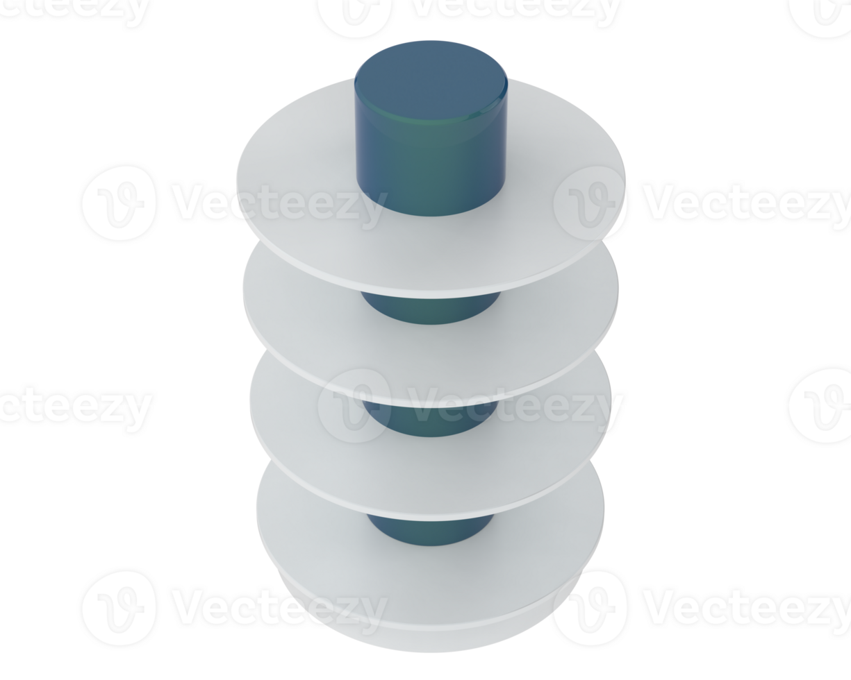 POS round display isolated on background. 3d rendering - illustration png