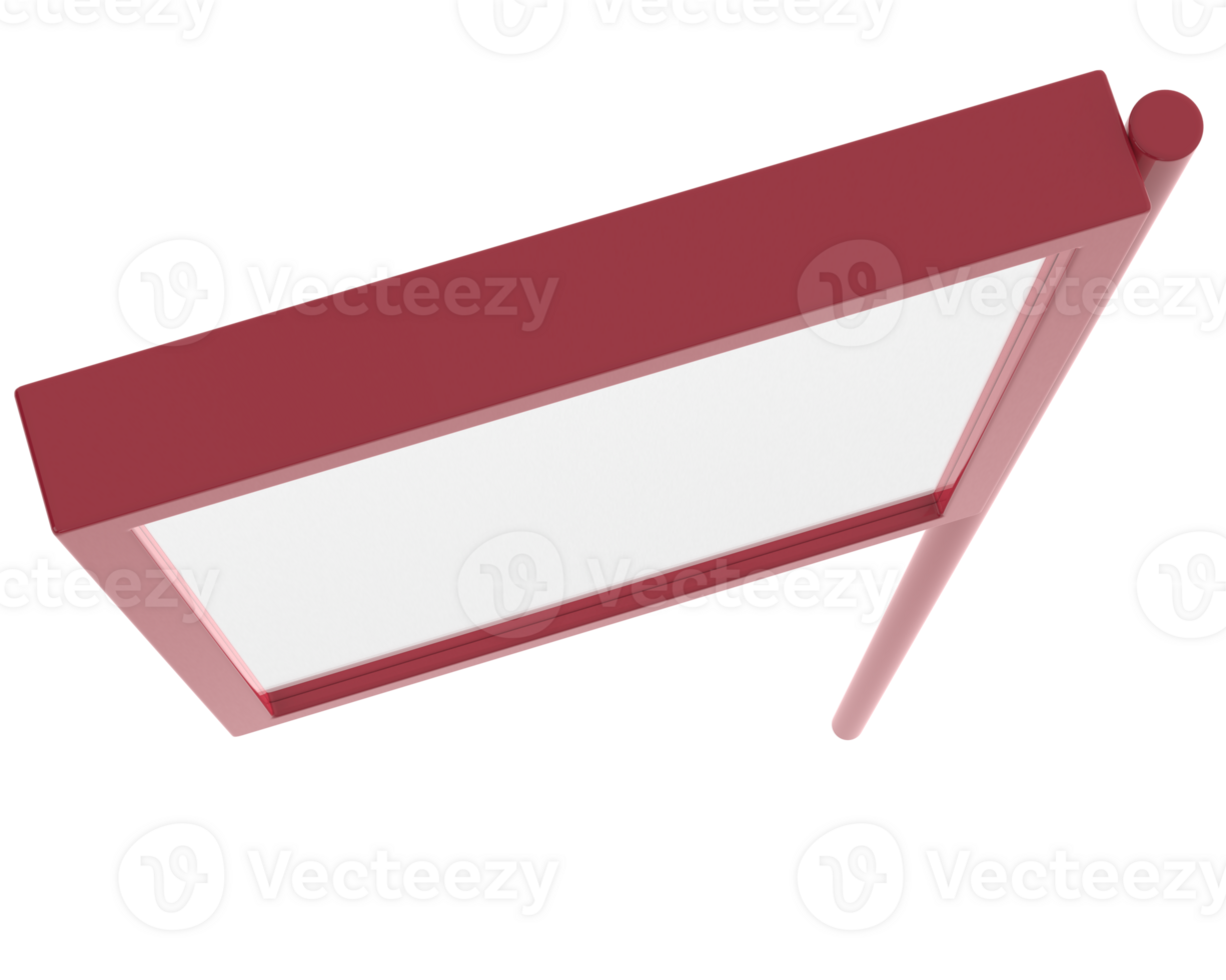 POS standing banner isolated on background. 3d rendering - illustration png