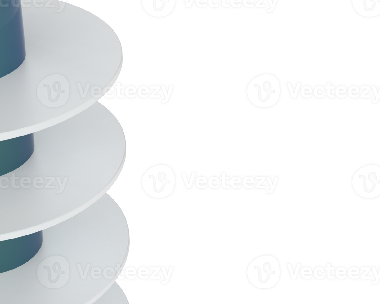 POS round display isolated on background. 3d rendering - illustration png