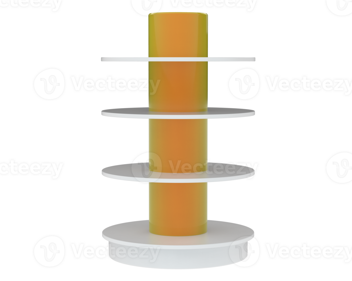 POS round display isolated on background. 3d rendering - illustration png