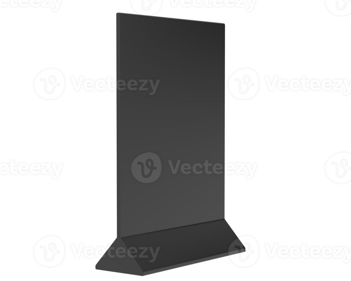 POS standing banner isolated on background. 3d rendering - illustration png