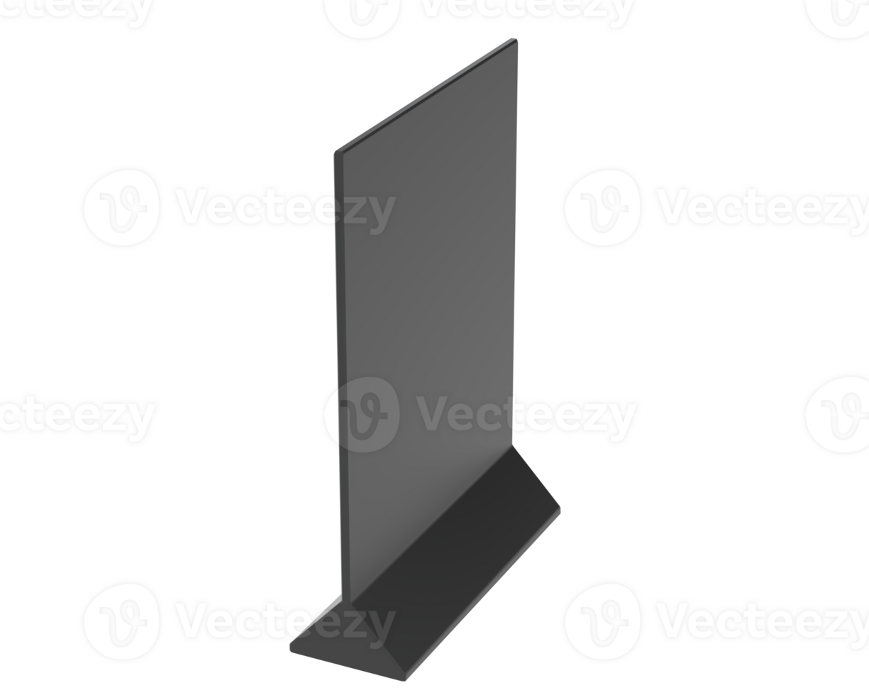 POS standing banner isolated on background. 3d rendering - illustration png