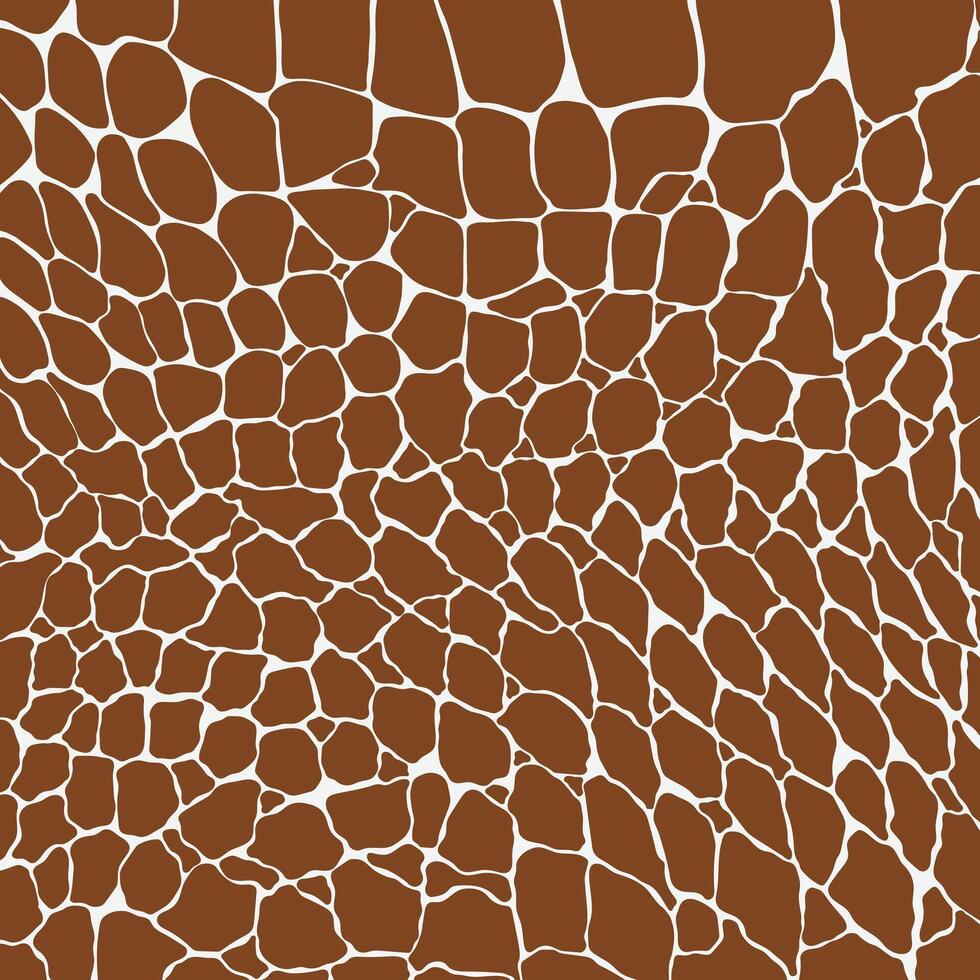 Crocodile or alligator skin print pattern. Brown leather fashion, wallpaper or background and more. vector