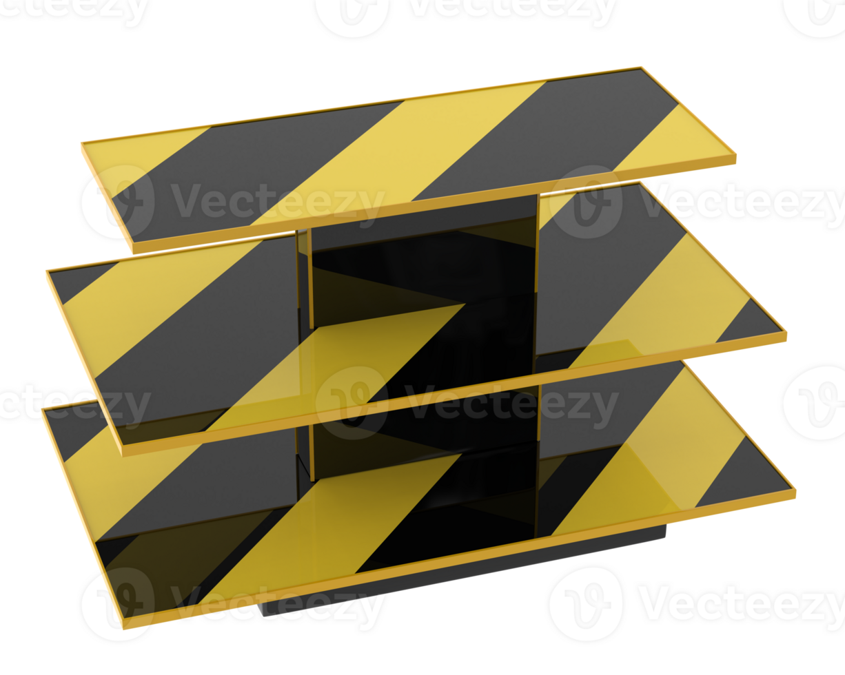 Rectangular display table isolated on background. 3d rendering - illustration png