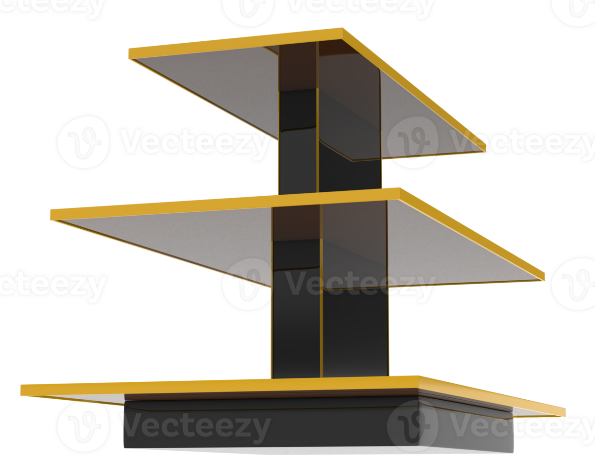 Rectangular display table isolated on background. 3d rendering - illustration png