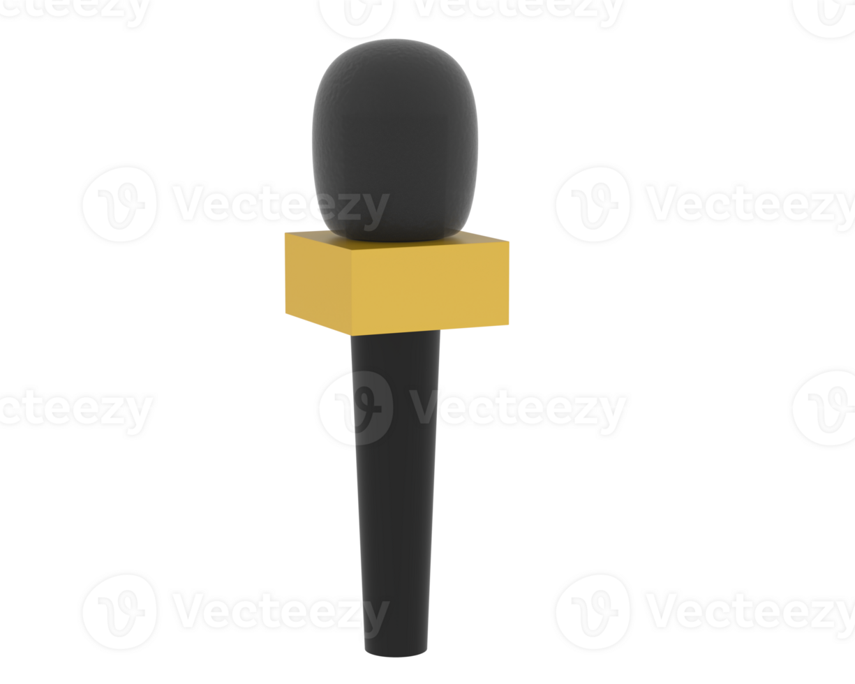 Microphone isolated on background. 3d rendering - illustration png