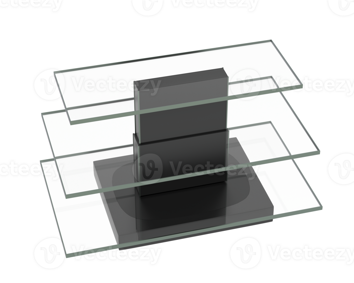 Rectangular display table isolated on background. 3d rendering - illustration png
