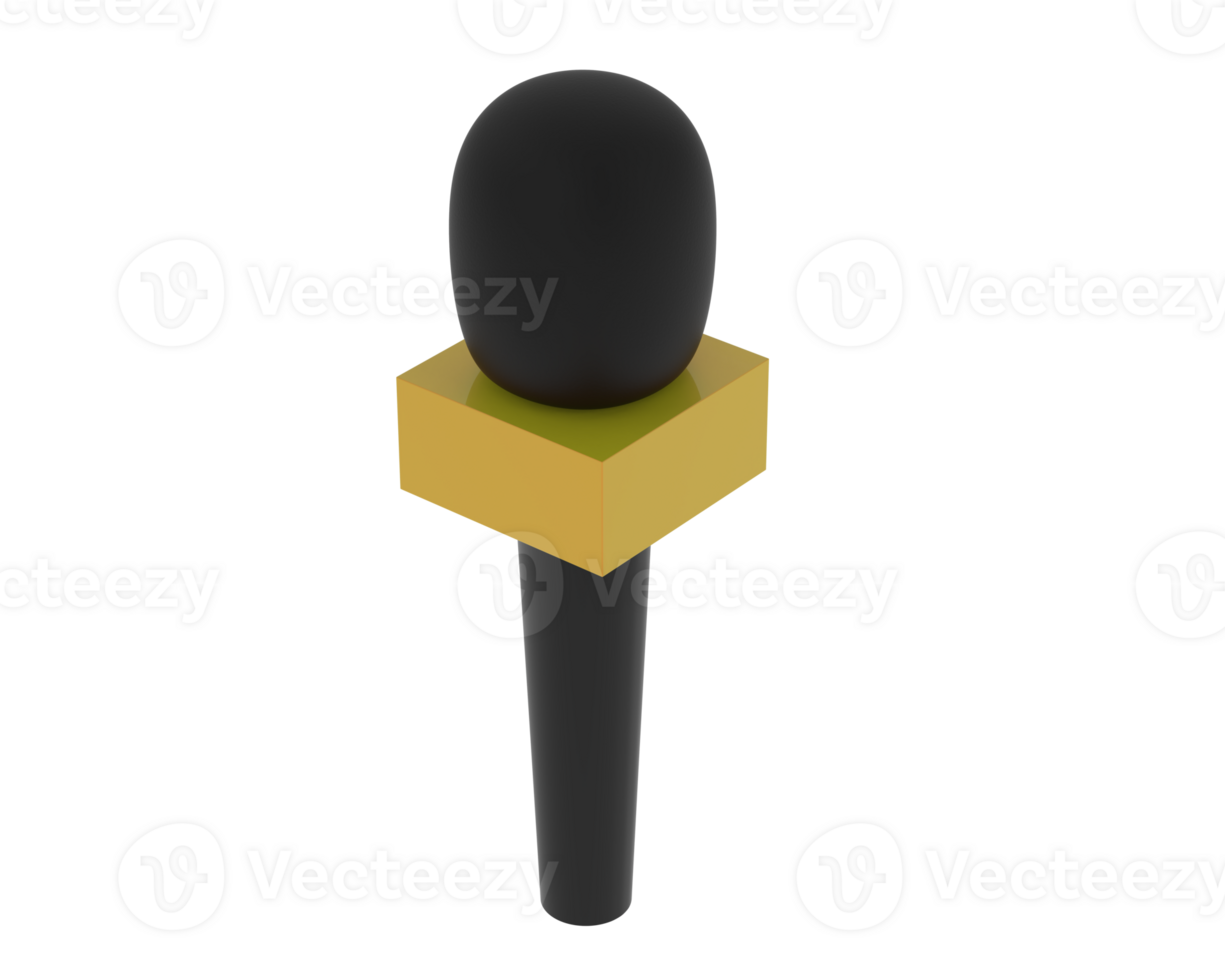 Microphone isolated on background. 3d rendering - illustration png