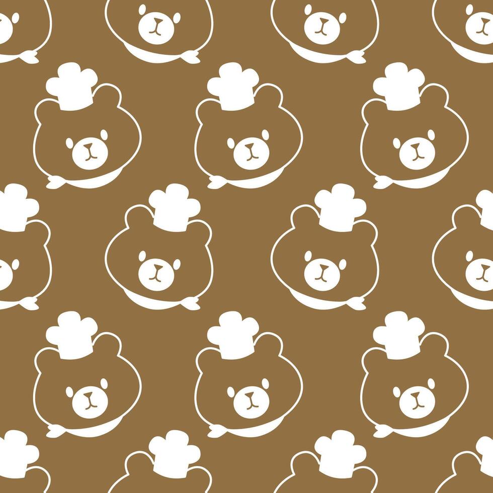 Bread bakery bear shop seamless pattern vector