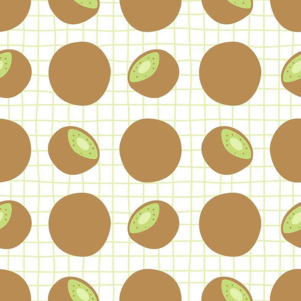 Seamless pattern with kiwi fruit vector