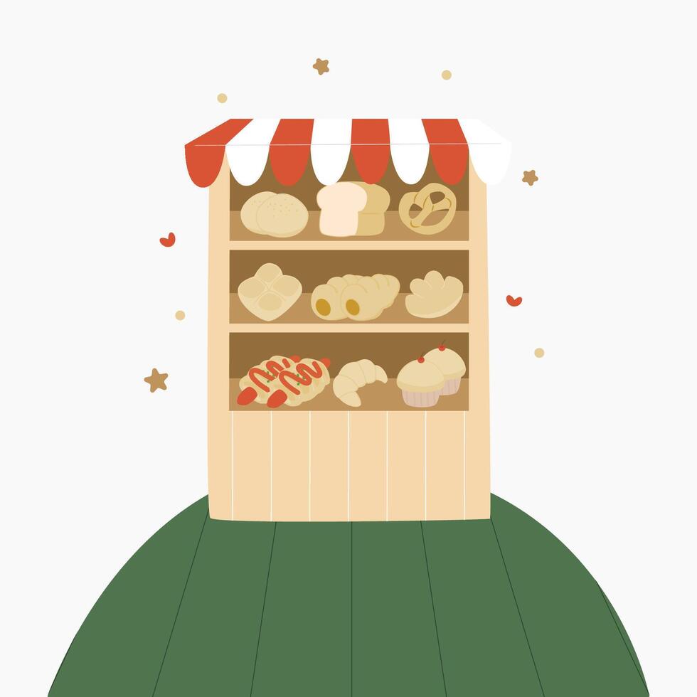 Bread bakery shop bear clipart vector
