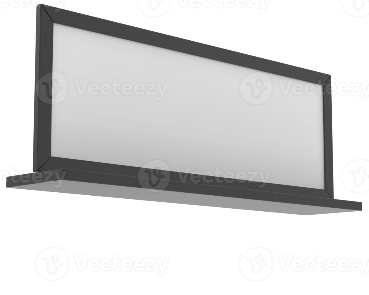 Modern chalk board isolated on background. 3d rendering - illustration png