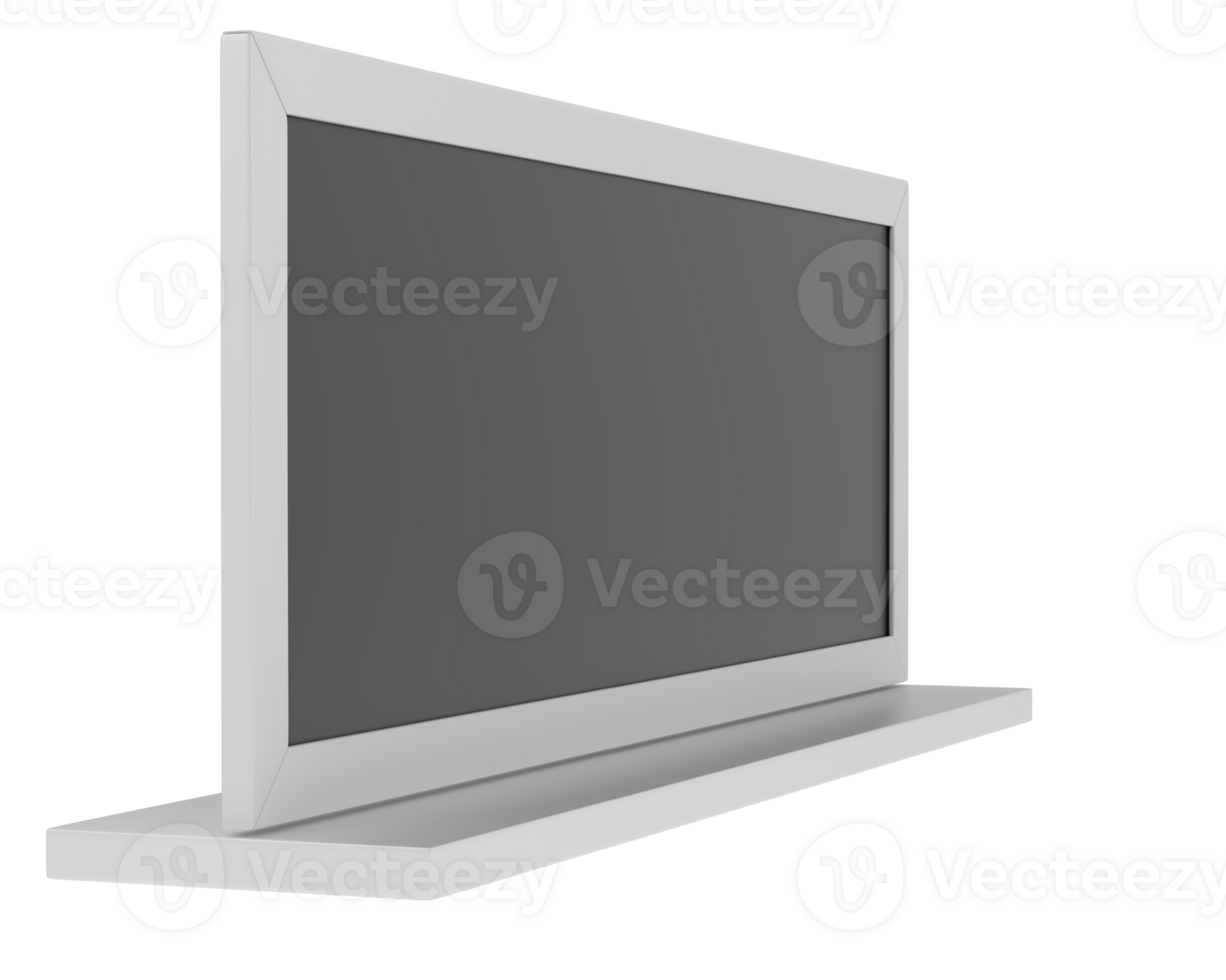 Modern chalk board isolated on background. 3d rendering - illustration png