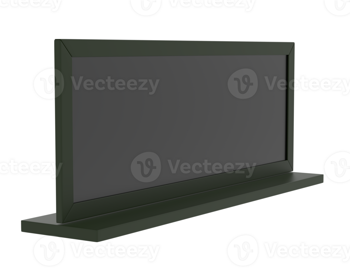 Modern chalk board isolated on background. 3d rendering - illustration png