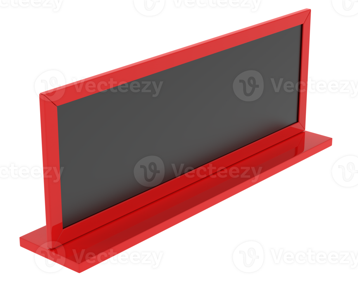 Modern chalk board isolated on background. 3d rendering - illustration png