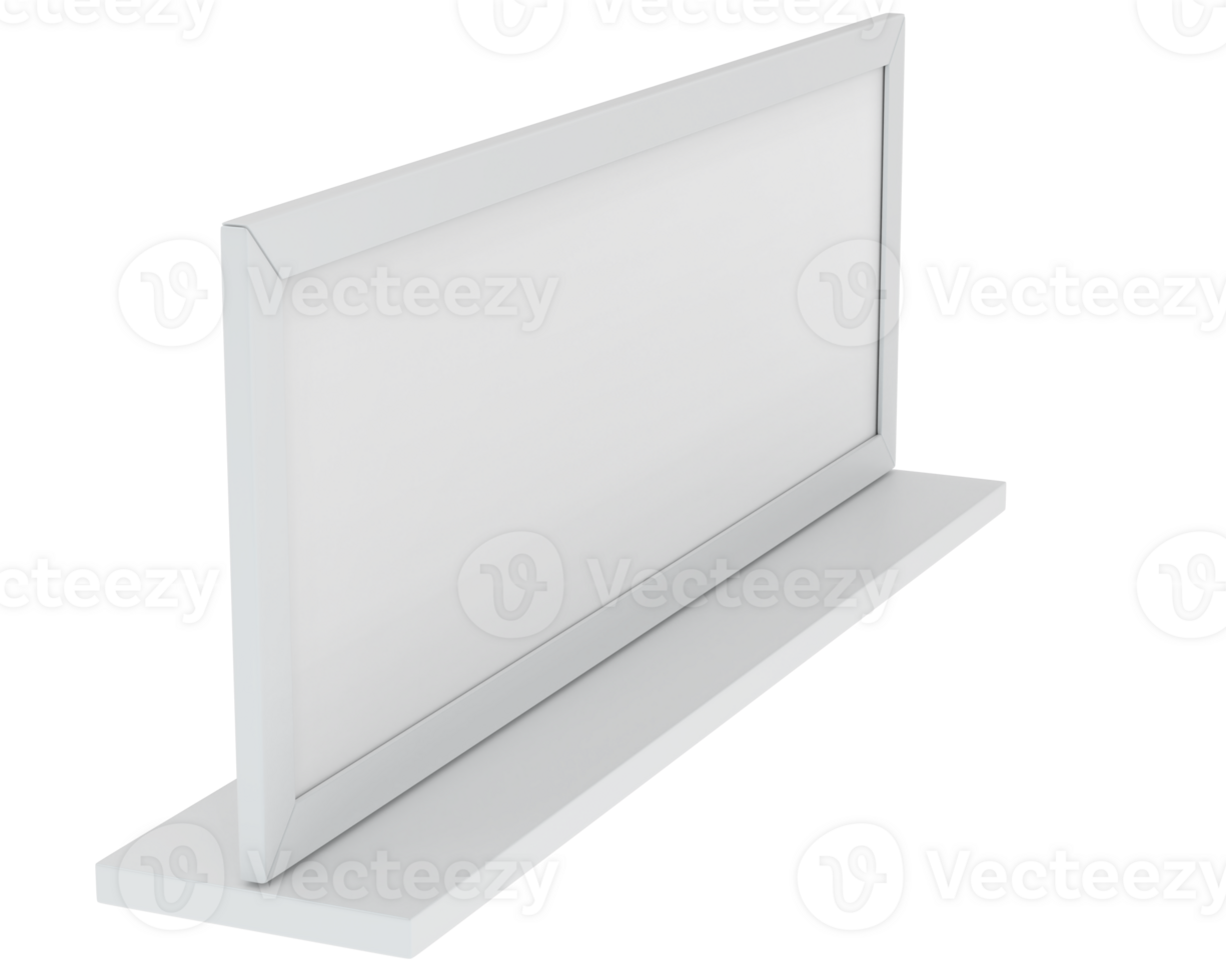 Modern chalk board isolated on background. 3d rendering - illustration png