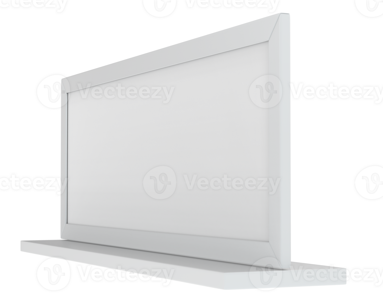 Modern chalk board isolated on background. 3d rendering - illustration png