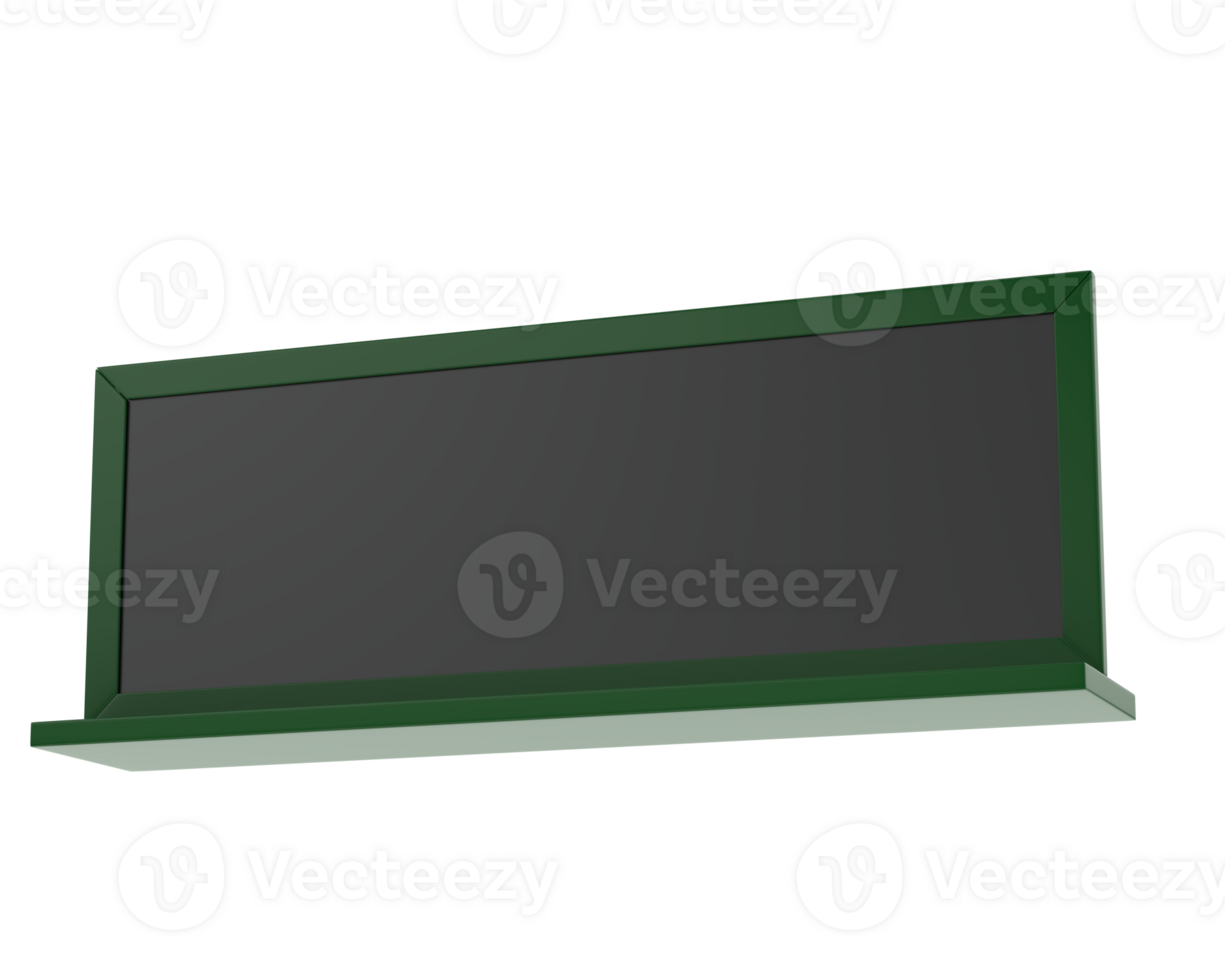 Modern chalk board isolated on background. 3d rendering - illustration png
