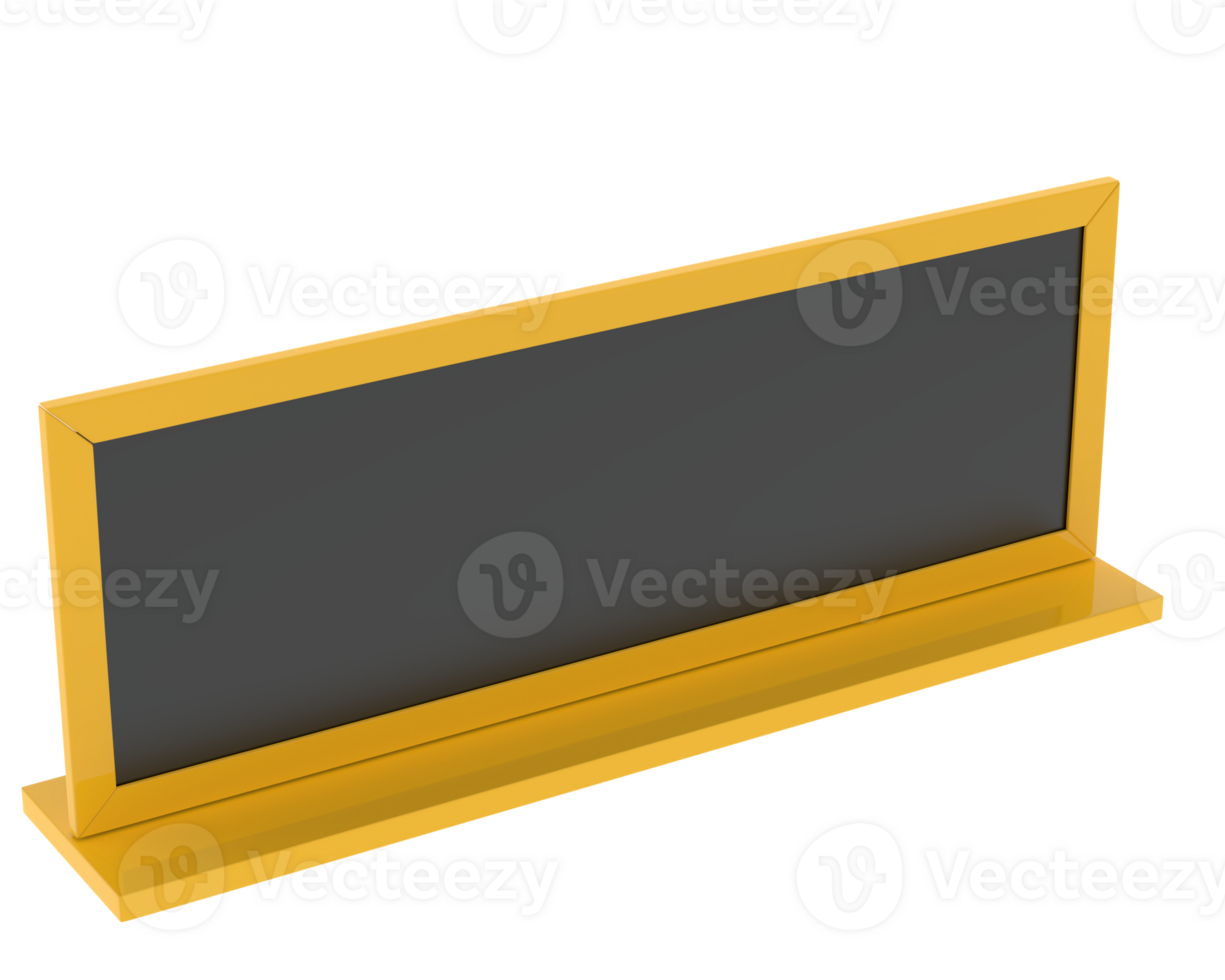 Modern chalk board isolated on background. 3d rendering - illustration png