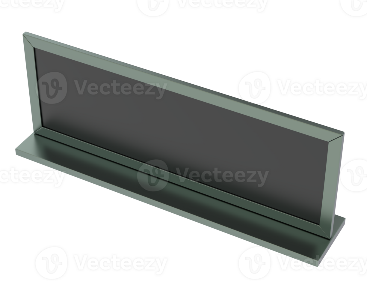 Modern chalk board isolated on background. 3d rendering - illustration png