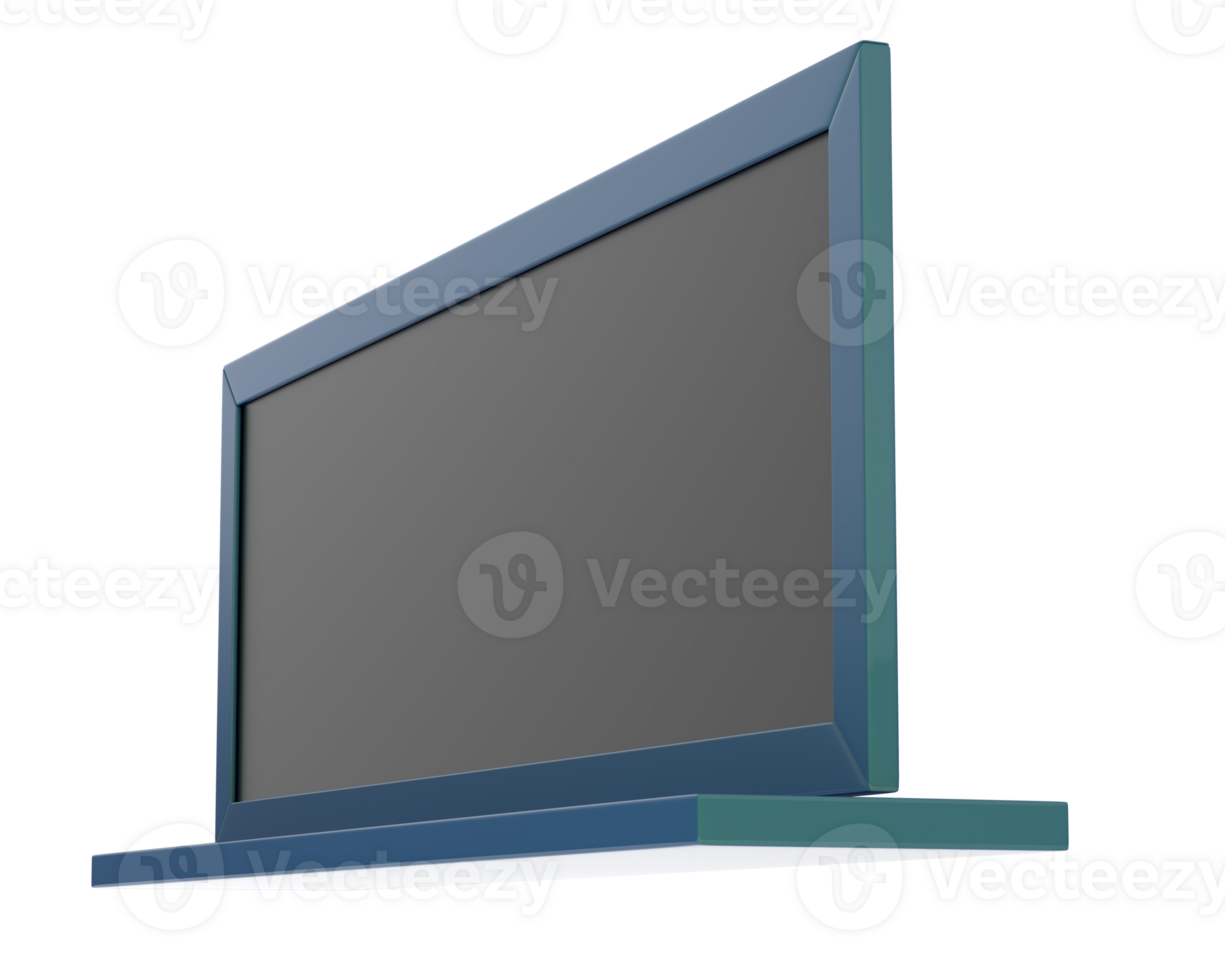 Modern chalk board isolated on background. 3d rendering - illustration png