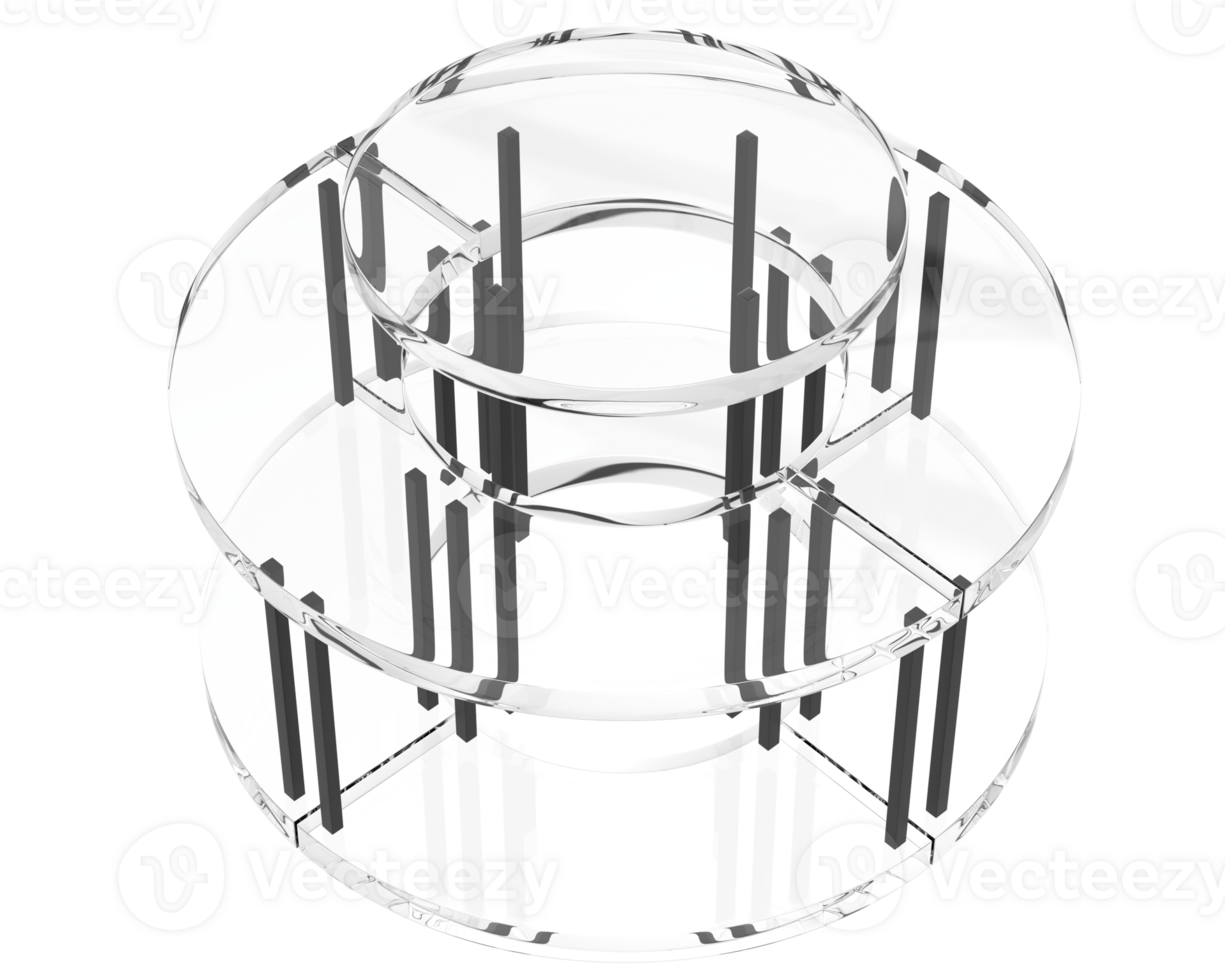 Round display table isolated on background. 3d rendering - illustration png