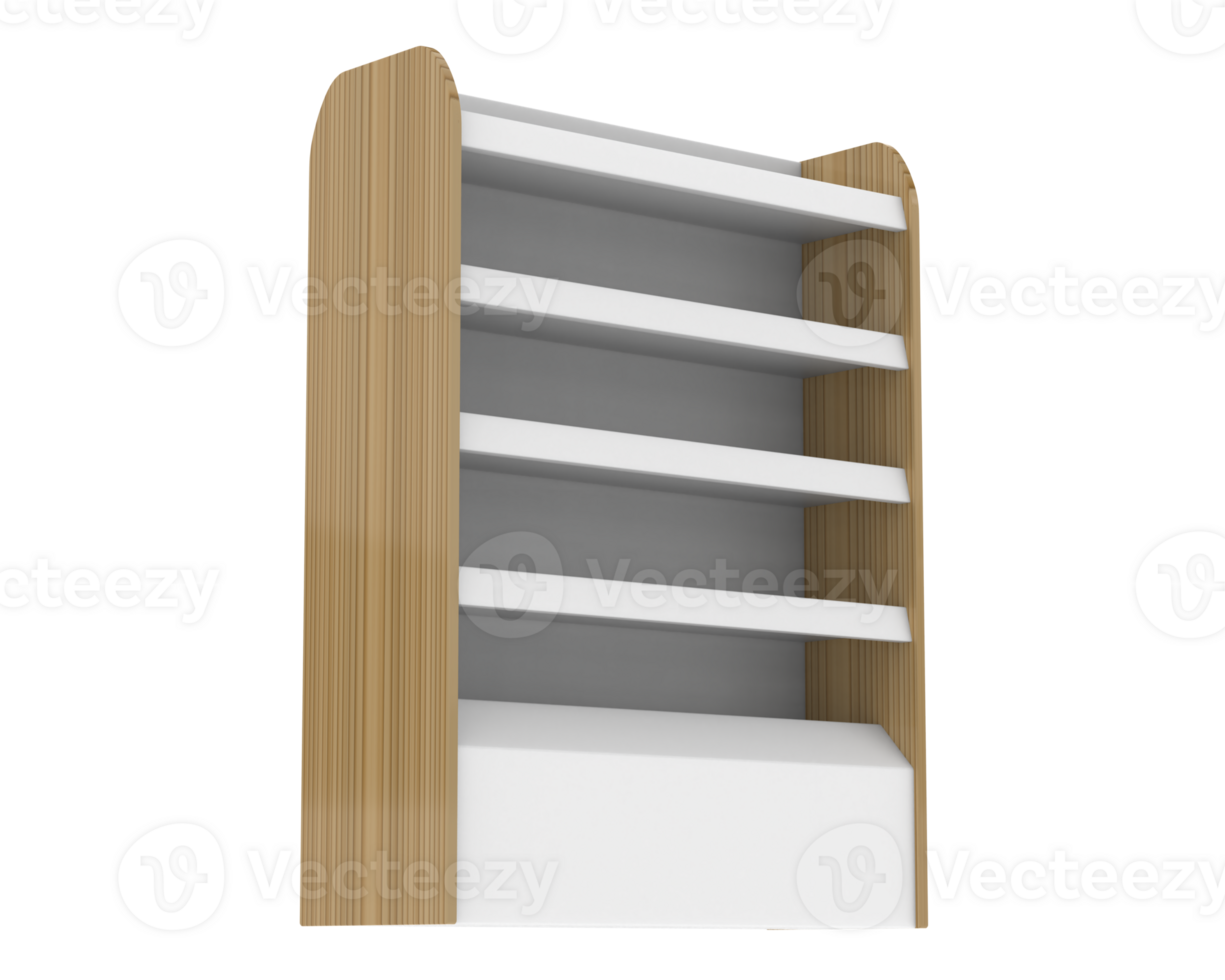 POS store shelves isolated on background. 3d rendering - illustration png