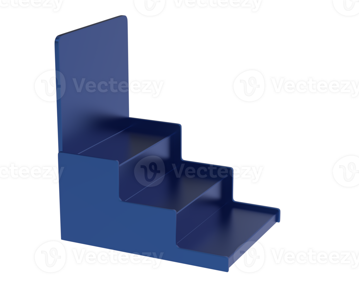 POS store steps isolated on background. 3d rendering - illustration png