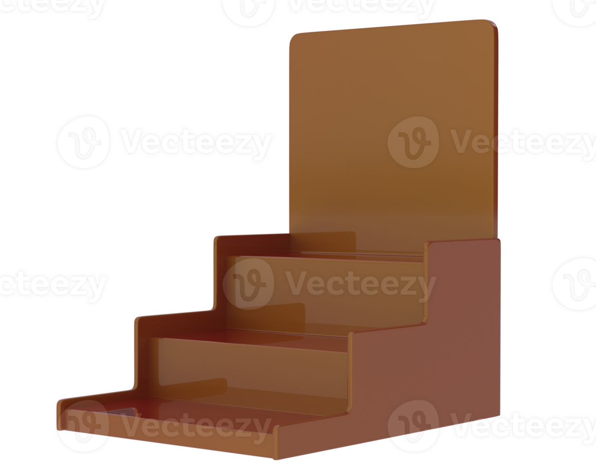 POS store steps isolated on background. 3d rendering - illustration png