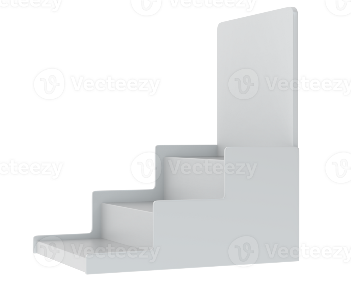 POS store steps isolated on background. 3d rendering - illustration png