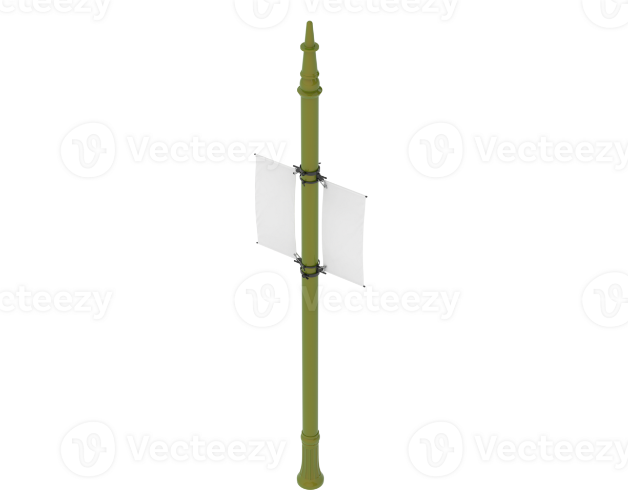 Pole double banner isolated on background. 3d rendering - illustration png