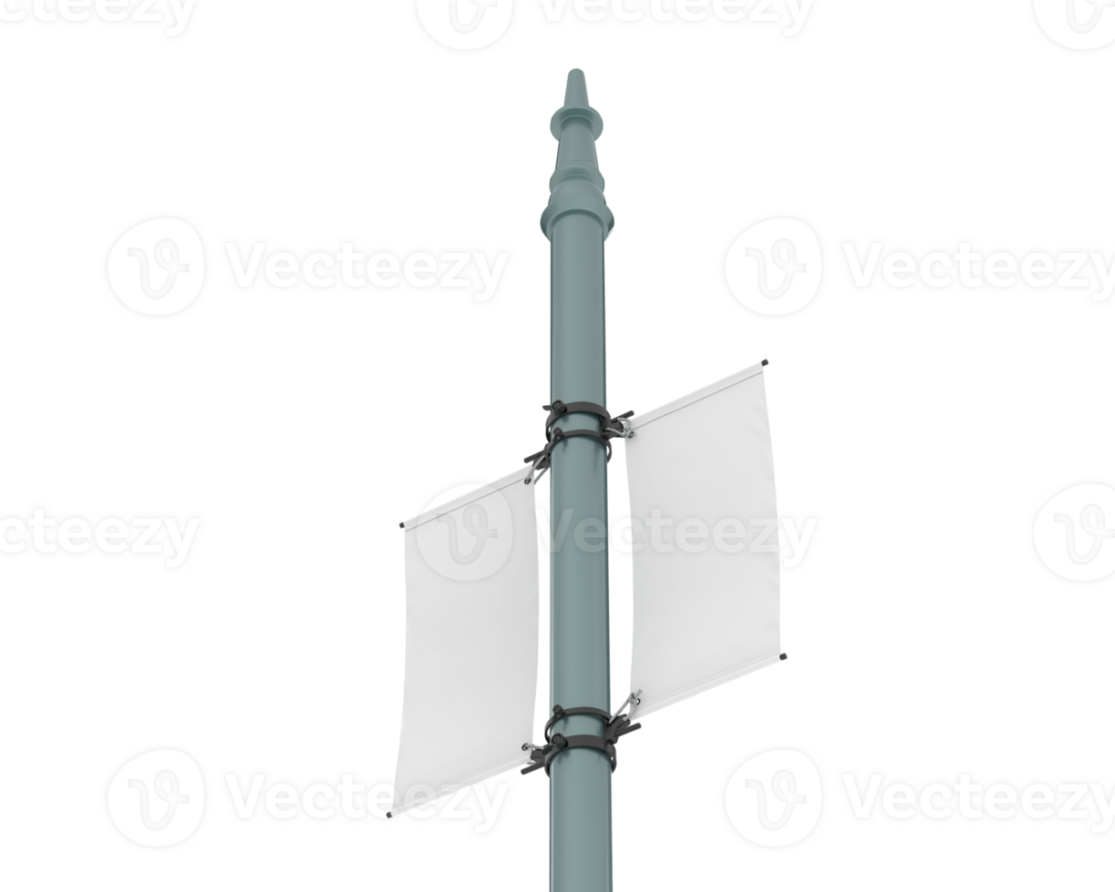 Pole double banner isolated on background. 3d rendering - illustration png