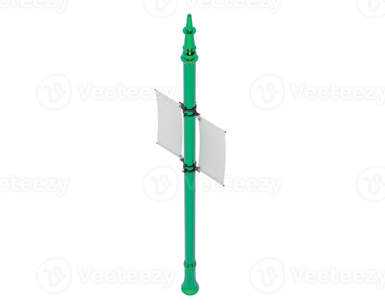 Pole double banner isolated on background. 3d rendering - illustration png