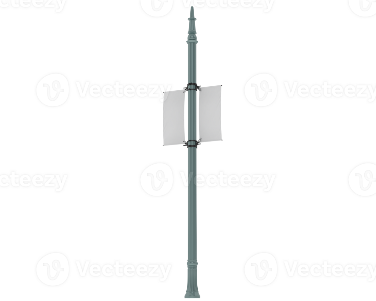 Pole double banner isolated on background. 3d rendering - illustration png