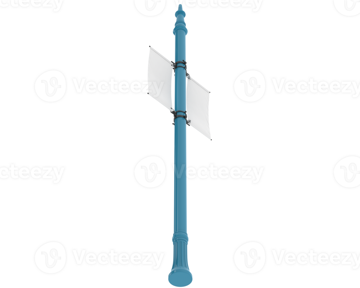 Pole double banner isolated on background. 3d rendering - illustration png