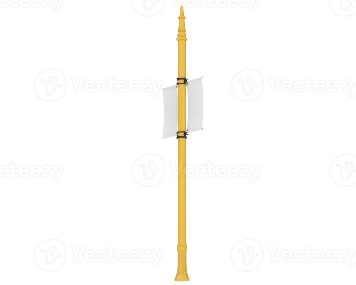 Pole double banner isolated on background. 3d rendering - illustration png
