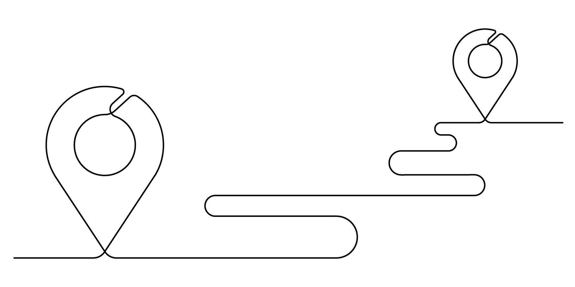 map pin gps location continuous line drawing minimalism vector