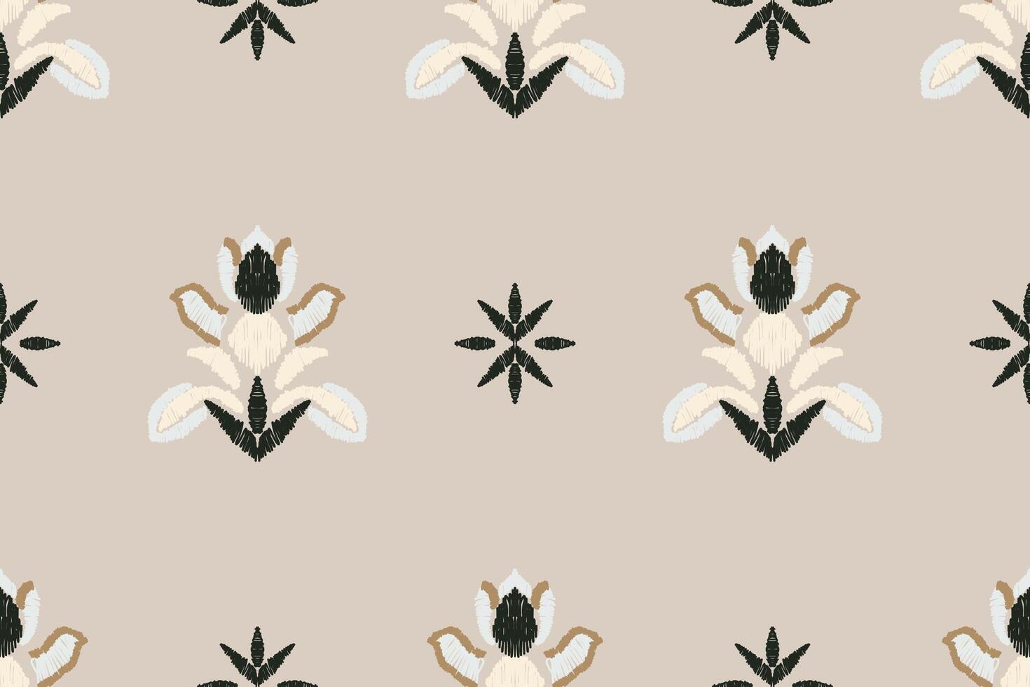 Ikat tribal Indian seamless pattern. Ethnic Aztec fabric carpet mandala ornament native boho chevron textile.Geometric African American oriental traditional illustrations. Embroidery style. vector