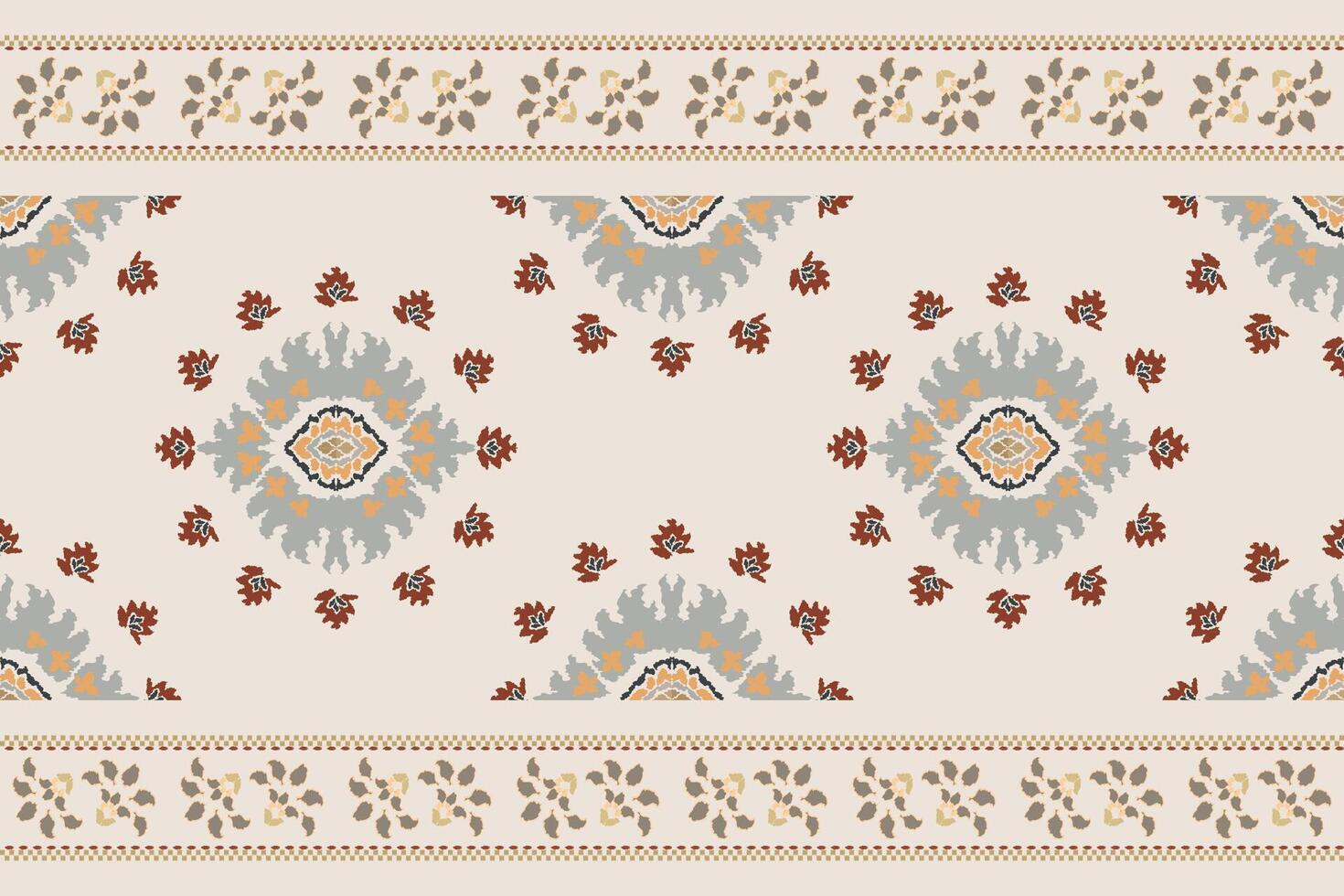 Ikat tribal Indian seamless pattern. Ethnic Aztec fabric carpet mandala ornament native boho chevron textile.Geometric African American oriental traditional illustrations. Embroidery style. vector