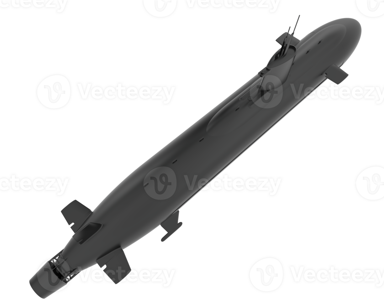 Submarine isolated on background. 3d rendering - illustration png