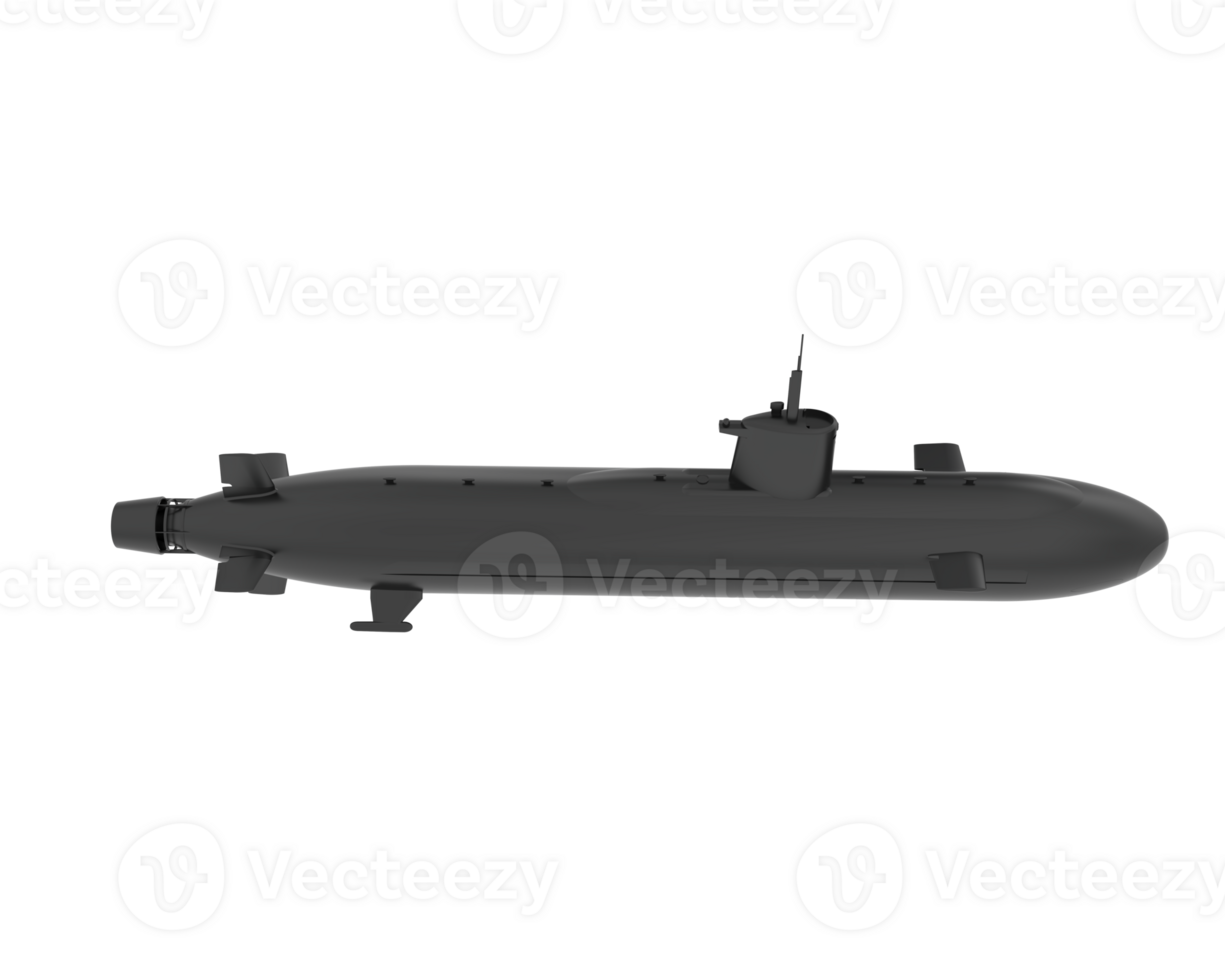 Submarine isolated on background. 3d rendering - illustration png